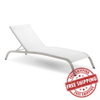 Modway EEI-3721-WHI Savannah Mesh Chaise Outdoor Patio Lounge Chair