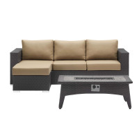 Modway EEI-3724-EXP-MOC-SET Convene 3 Piece Set Outdoor Patio with Fire Pit
