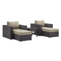 Modway EEI-3726-EXP-BEI-SET Convene 5 Piece Set Outdoor Patio with Fire Pit