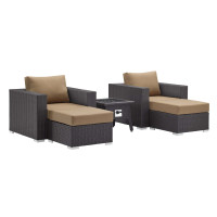 Modway EEI-3726-EXP-MOC-SET Convene 5 Piece Set Outdoor Patio with Fire Pit