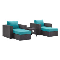 Modway EEI-3726-EXP-TRQ-SET Convene 5 Piece Set Outdoor Patio with Fire Pit