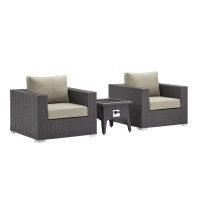 Modway EEI-3727-EXP-BEI-SET Convene 3 Piece Set Outdoor Patio with Fire Pit