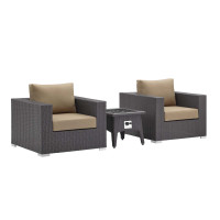 Modway EEI-3727-EXP-MOC-SET Convene 3 Piece Set Outdoor Patio with Fire Pit