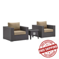 Modway EEI-3727-EXP-MOC-SET Convene 3 Piece Set Outdoor Patio with Fire Pit