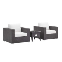 Modway EEI-3727-EXP-WHI-SET Convene 3 Piece Set Outdoor Patio with Fire Pit