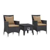 Modway EEI-3729-EXP-MOC-SET Convene 3 Piece Set Outdoor Patio with Fire Pit