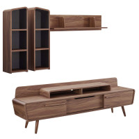 Modway EEI-3731-WAL-GRY-SET Omnistand 2 Piece Entertainment Center