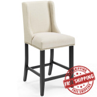 Modway EEI-3735-BEI Baron Upholstered Fabric Counter Stool