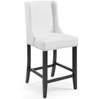 Modway EEI-3736-WHI Baron Faux Leather Counter Stool