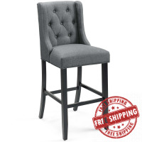 Modway EEI-3741-GRY Baronet Tufted Button Upholstered Fabric Bar Stool
