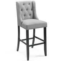 Modway EEI-3741-LGR Baronet Tufted Button Upholstered Fabric Bar Stool