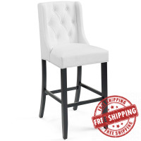 Modway EEI-3742-WHI Baronet Tufted Button Faux Leather Bar Stool