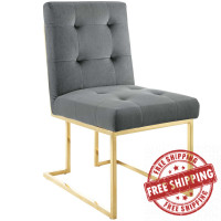 Modway EEI-3744-GLD-CHA Privy Gold Stainless Steel Performance Velvet Dining Chair