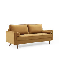 Modway EEI-3764-COG Cognac Valour Performance Velvet Sofa