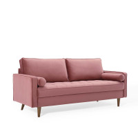 Modway EEI-3764-DUS Dusty Rose Valour Performance Velvet Sofa