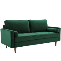 Modway EEI-3764-GRN Valour Performance Velvet Sofa