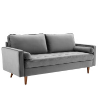 Modway EEI-3764-GRY Valour Performance Velvet Sofa