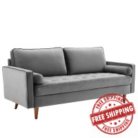 Modway EEI-3764-GRY Valour Performance Velvet Sofa