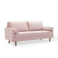 Modway EEI-3764-PNK Pink Valour Performance Velvet Sofa