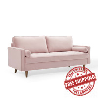 Modway EEI-3764-PNK Pink Valour Performance Velvet Sofa