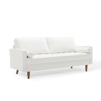 Modway EEI-3764-WHI White Valour Performance Velvet Sofa