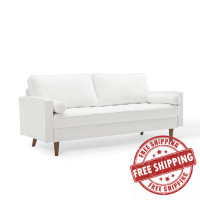 Modway EEI-3764-WHI White Valour Performance Velvet Sofa