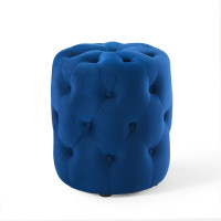 Modway EEI-3778-NAV Anthem Tufted Button Round Performance Velvet Ottoman