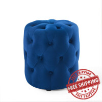 Modway EEI-3778-NAV Anthem Tufted Button Round Performance Velvet Ottoman