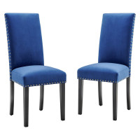 Modway EEI-3779-NAV Navy Parcel Performance Velvet Dining Side Chairs - Set of 2