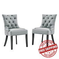 Modway EEI-3780-LGR Light Gray Regent Tufted Performance Velvet Dining Side Chairs - Set of 2