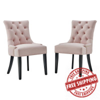 Modway EEI-3780-PNK Pink Regent Tufted Performance Velvet Dining Side Chairs - Set of 2