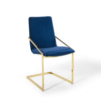 Modway EEI-3799-GLD-NAV Gold Navy Pitch Performance Velvet Dining Armchair