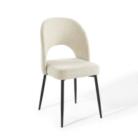 Modway EEI-3801-BLK-BEI Black Beige Rouse Upholstered Fabric Dining Side Chair