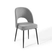 Modway EEI-3801-BLK-LGR Black Light Gray Rouse Upholstered Fabric Dining Side Chair