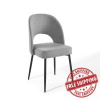 Modway EEI-3801-BLK-LGR Black Light Gray Rouse Upholstered Fabric Dining Side Chair