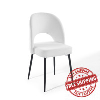 Modway EEI-3801-BLK-WHI Black White Rouse Upholstered Fabric Dining Side Chair