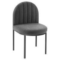 Modway EEI-3803-BLK-CHA Black Charcoal Isla Channel Tufted Upholstered Fabric Dining Side Chair