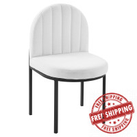 Modway EEI-3803-BLK-WHI Black White Isla Channel Tufted Upholstered Fabric Dining Side Chair
