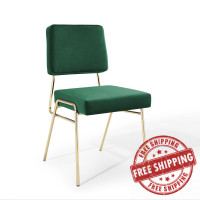 Modway EEI-3804-GLD-GRN Gold Green Craft Performance Velvet Dining Side Chair