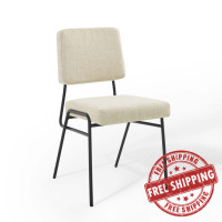 Modway EEI-3805-BLK-BEI Black Beige Craft Upholstered Fabric Dining Side Chair