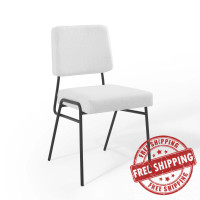 Modway EEI-3805-BLK-WHI Black White Craft Upholstered Fabric Dining Side Chair