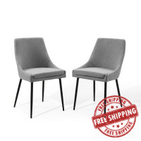 Modway EEI-3809-BLK-LGR Black Light Gray Viscount Upholstered Fabric Dining Chairs - Set of 2