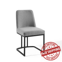 Modway EEI-3811-BLK-LGR Black Light Gray Amplify Sled Base Upholstered Fabric Dining Side Chair