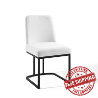 Modway EEI-3811-BLK-WHI Black White Amplify Sled Base Upholstered Fabric Dining Side Chair