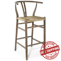 Modway EEI-3851-GRY Amish Wood Bar Stool