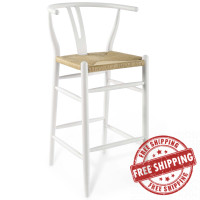 Modway EEI-3851-WHI Amish Wood Bar Stool