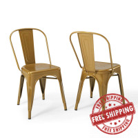 Modway EEI-3859-GLD Promenade Bistro Dining Side Chair Set of 2