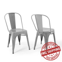 Modway EEI-3859-SLV Promenade Bistro Dining Side Chair Set of 2