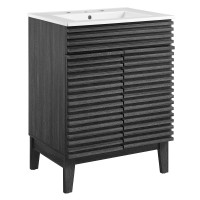 Modway EEI-3860-CHA-WHI Render Bathroom Vanity Charcoal White