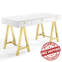 Modway EEI-3861-GLD-WHI Gold White Jettison Office Desk